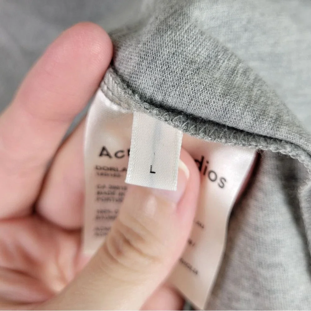 Acne Studios Dorla Solid Grey Cotton Short Sleeve Top Shirt